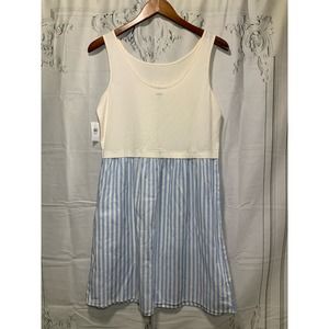 Old Navy Cream/ striped blue dress NWT (XXL 18)